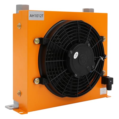 BRRIDE Enfriador de aire hidráulico 100L/min Difusor de aceite refrigerado por aire Enfriador de aceite DC 12V 120W Enfriador de aire hidráulico para máquinas hidráulicas, generación de energía eólica