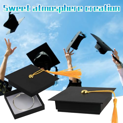 BbiuRer 3 Stück Graduation Deko, Faltfreie Direkte Verwendung, Abschluss Geschenk Schüler, Graduation Hat, Abschluss Geschenk, Geschenkbox Für Abschlussfeiern Verpacken Süßigkeiten Schokolade
