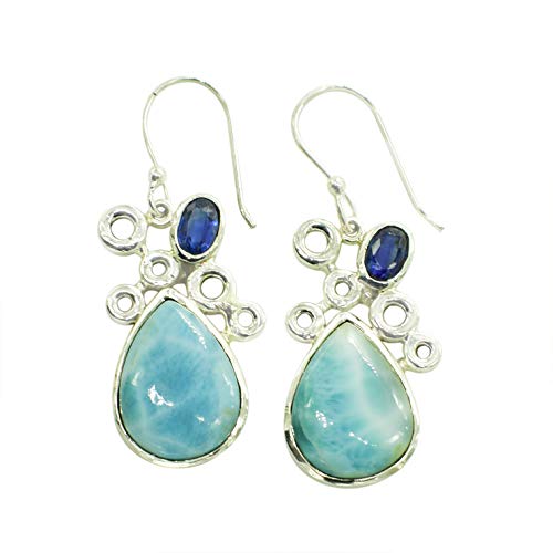 Boucles d'oreilles Larimar en argent, l'accessoire tendance pour illuminer vos tenues