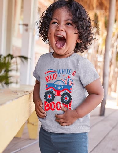 Image of Kids Boys 4th of July Shirts Toddler American Flag T-Shirt Girls Patriotic Short Sleeve Tees Cotton Top Clothes 1-7T