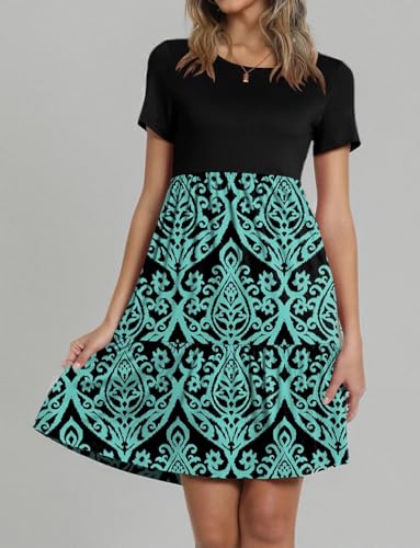 Image of TAOHUADAO 2026 Summer Dresses for Women Short Sleeve Ruffle Casual Sundress with Pockets