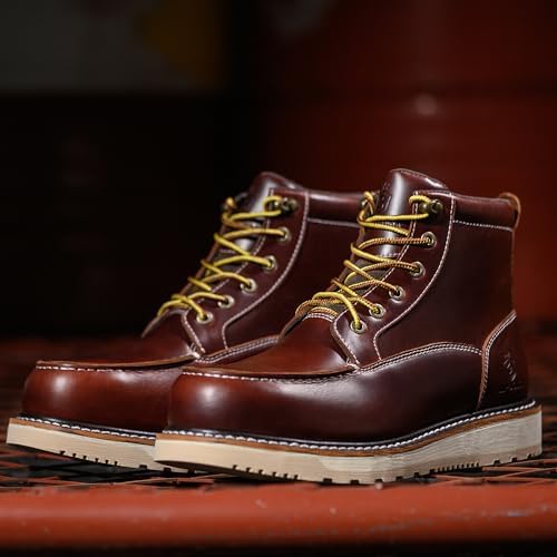 SL-Saint Handmade Men's Soft Moc Toe Stylish Boots Classic