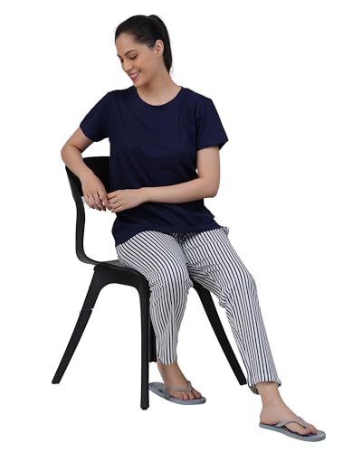 Image of Women's Premium Cotton Print Night Suits - Comfortable & Stylish Pajama Set with Pockets