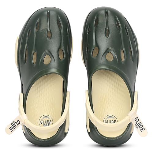 Image of Kraasa Glide Gear Men's Eva Casual Clogs for Everyday use | Sandals with Adjustable Back Strap | Lightweight, Comfortable | Stylish and Waterproof Mules