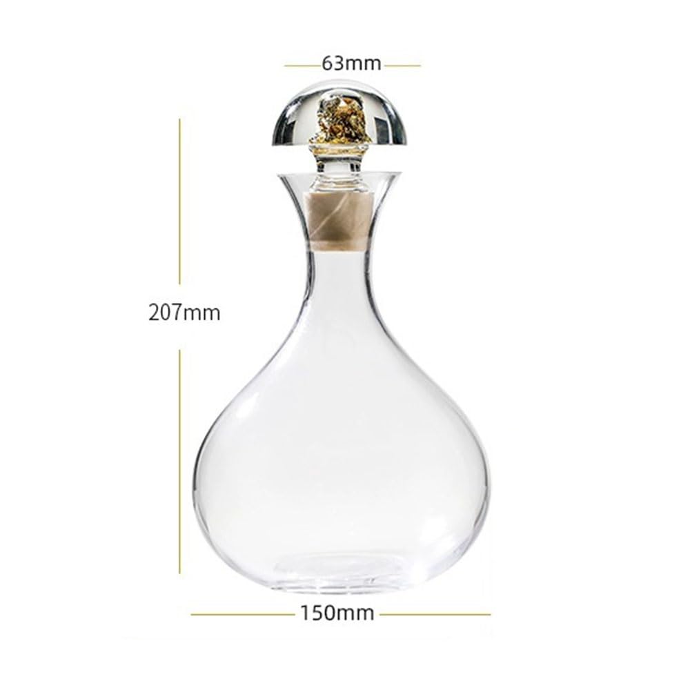 Decantador de vino Jarra decantadora de cristal 1000 ml con tapón, ideal for cenas en casa y como regalo Accesorios para vino