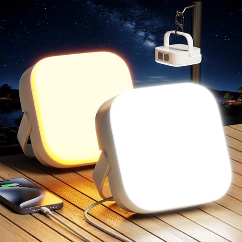 Eventek 2 St&uuml;ck Campinglampe 4000LM, 10000mAh LED Outdoor Camping Licht Bis zu 100+ Stunden & 4...