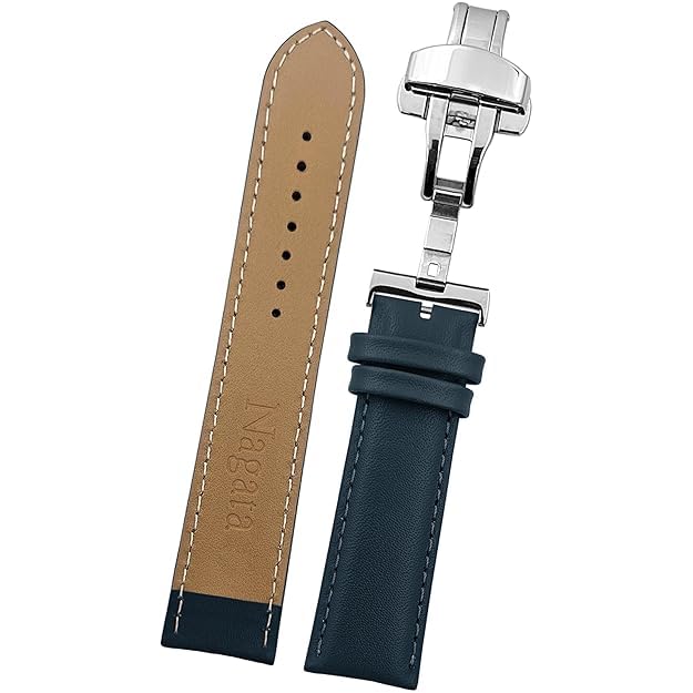 TKM Genuine Leather 22mm Watch Band Straps Compatible for Fossil, Titan, Timex, Casio, Sonata, Fastrack, Maxima, Seiko, Tissot, Citizen etc. | Elegant Leather Replacement Straps with Butterfly Lock for Men and Women with Tool and Pins.-picture-17