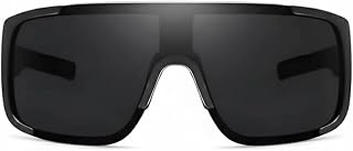 Spexy Sports Sunglasses, Black Shield Style, Oversized Wraparound Design, Dark Tinted Lens Price In India