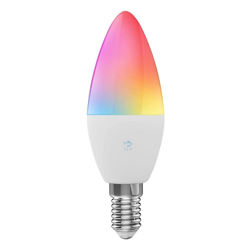 XLTWiFi Smart Bulb RGBWC LED Candle Bulb 5W E14 Dimmable Light Phone APP SmartLife/Tuya Remote Control Compatible with Alexa Google Home for Voice Control (1)