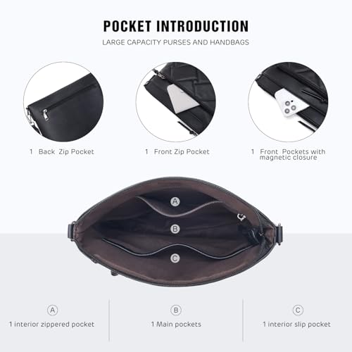 POIUGOYA Quilted Crossbody Bags for Women Trendy,Vegan Leather Medium Shoulder Handbags Travel Purse with RFID Card Slots4