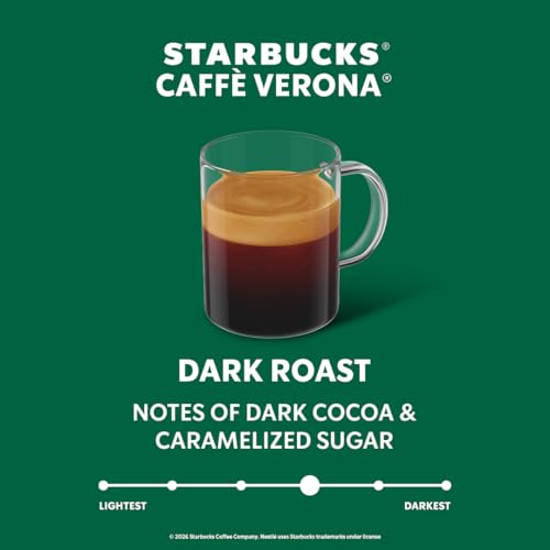 Image of Starbucks by Nespresso Vertuo, Caffe Verona Dark Roast Coffee, 30-count Coffee Pods, Brews 7.8 oz.