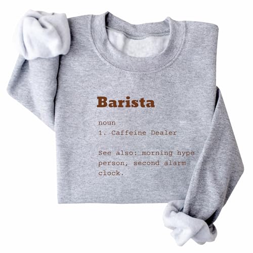 Generic Unisex Adults Coffee Barista Sweatshirt - Grey, Medium