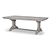 Legacy Classic Furniture Belhaven Extendable Wood Trestle Table in Weathered Plank Finish