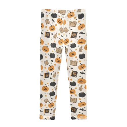 senya Girls Printed Leggings Yoga Pants Pumpkin Magic Book Magic Potion Pattern for Kids in 4t to 10 Years, 4T2