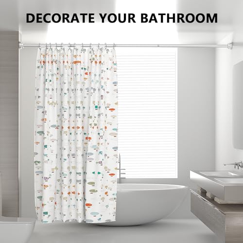 Image of Shower Curtain Rod 27-79 Inches, Adjustable Tension Shower Rod No Drilling, No Slip, Spring Tension Curtain Rod for Bathroom Kitchen Closet Windows - Silver