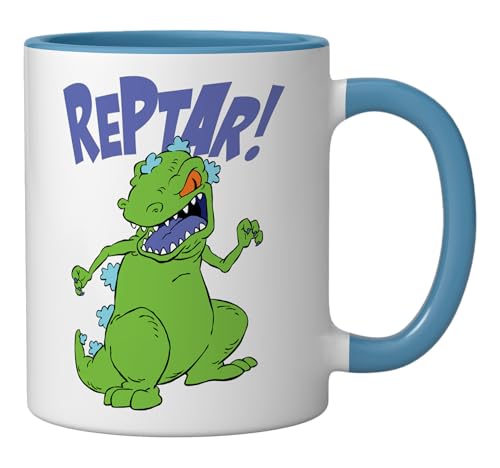 Taza de cerámica Nickelodeon Rugrats Reptar Azul/Blanco miniatura 2