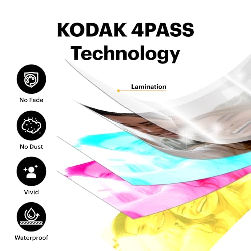 KODAK Mini Shot 2 Retro 2x3” Instant Digital Camera & Photo Printer, 38 Sheets, 2-in-1 Portable Print Camera, Bluetooth Smartphone Printer for iOS & Android, 4PASS Dye Sublimation, White