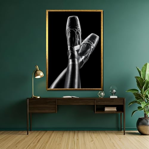 Toile de ballet chaussons de pointe noirs affiche murale au fini mat premium de 50 x 75 cm
