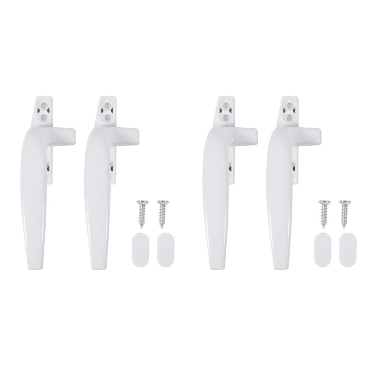 4 pcs Locks White Metal Lock Lift Knob Accessories Pulls Door Handle Wagon Pull Keeper Modern Sash Locking Alloy Car with Replacement/Universal Aluminum Window Casement Handles Latch (Color :