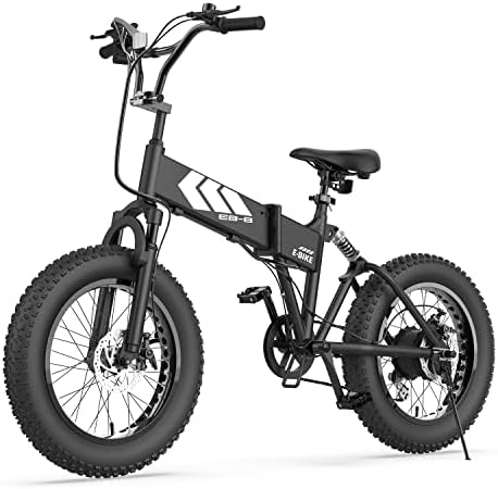 Swagtron EB-8 Outlaw 20” Fat Tire eBike with Enclosed Removable 36V Battery 350W Motor Power Off-Road Foldable Electric Bike Dual Disk Brakes 7-Speed Shifting Built for Trail Riding