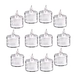 EXCEART 12 Stück Led Leuchtende Kerzenlicht Flammenlos Flackern Tee Partylichter Elektronische Kerze Batteriebetriebene Kerzen Elektrische Kerze Pp Polypropylen Transparent