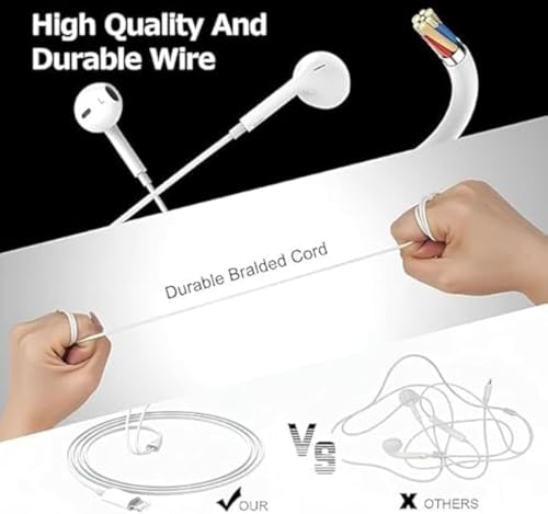 Image of Type-C Earphones for iPhone 16 Pro Max /16 Pro /16 Plus | Wired Headphones, USB with Mic & Volume Control, HiFi Stereo Sound Quality, MFI Certified, Compatible with iPhone 15 /iPad Pro