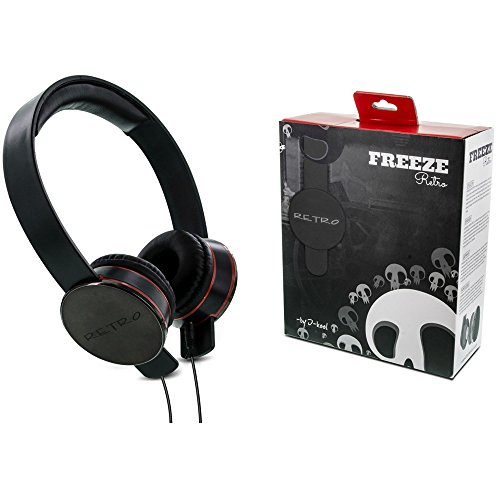 I-kool Freeze Series Retro Funky Designer Headphone Finish and Packs up Great for Traveling by Plane Bus or Train Super Sexy Style (Shadow)