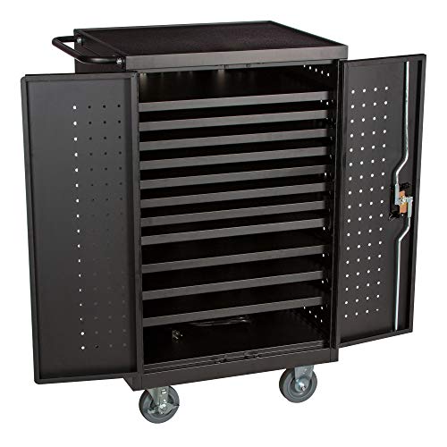 Image of Learniture Structure Series 24-Device Tablet Assembled Charging Cart - Black (LNT-NOR1007BK-SO)