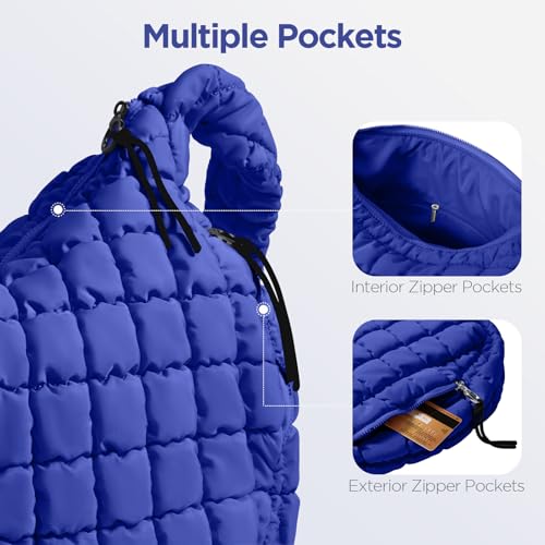 Image of Puffer Tote Bag for Women Large Quilted Crossbody Bag Quilted Carryall Bag Soft Puffy Hobo Handbags Puff Purse Shoulder Bag