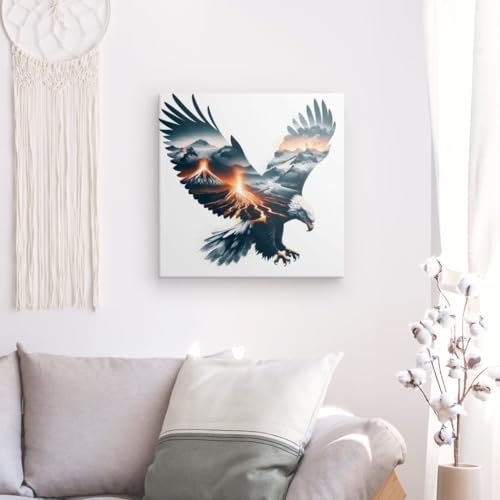 Toile aigle surréaliste montagnes pour remplacer un mur blanc