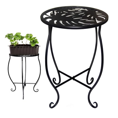 Pruojhw - Soporte metálico para estante para terraza | Soporte antideslizante de metal de gran altura de 38 cm para interior, balcón, apartamento, patio, porche, terraza