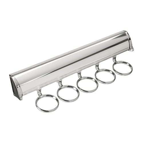 Brixwell QIMS-004 Scarf Rack, 5 Hook with Full Extension Slide Polished Chrome Finish
