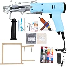 Tufting Gun Starter Kit - 2-in-1 Cut Loop Pile Rug Maker for Beginners with Tuft Rack, Carpet Trimmer, Cloth, and Yarn Gadgets b