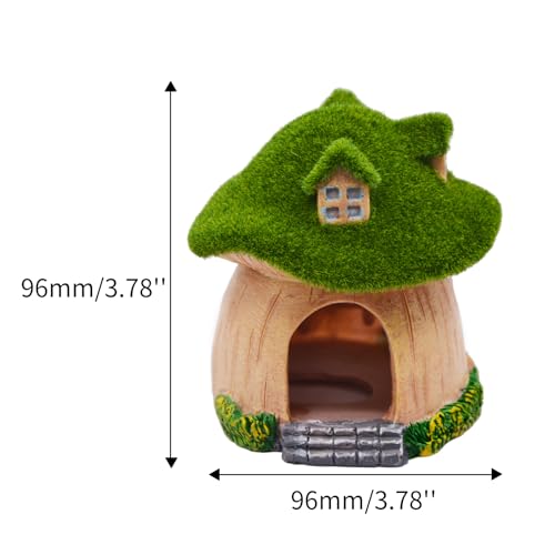 Image of AnRui Green Moss Mushroom Aquarium Decor Cute Fish Tank Decorationss Resin Aquarium Decor Hideout Cave Ornament for Small Fish, Shrimp, Hermit Crab, Goldfish and Reptiles