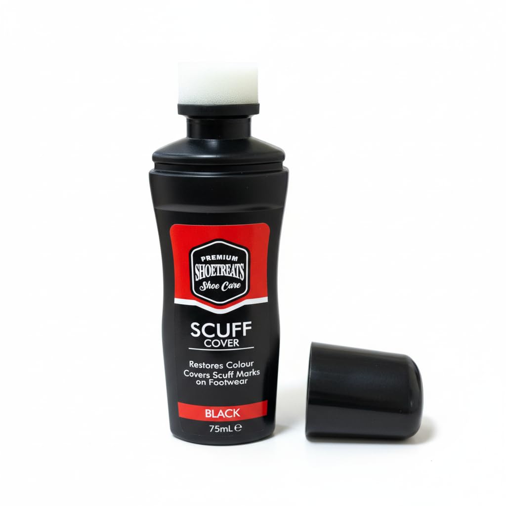 Shoetreats Shoe Care Scuff Cover - Black - 75ml - Instant Shine Liquid Shoe Boot