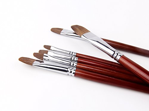 Golden Maple 128NC Filbert Paint Brush Set Sable Hair Long Handle thumb #8