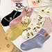 OTAODKA Cute Cotton Socks for Women and Girls, Athletics Socks Novelty Ankle Sock (US, Numeric, 5, 8, Regular, Regular, 5 Pack Tulip)