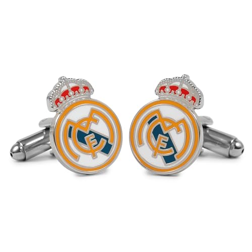 Gemelolandia | Gemelos de Camisa de Equipo de Fútbol Madrileño en Metálico | Gemelos Originales Para Camisas | Para Hombres y Niños | Regalos Para Bodas, Comuniones, Bautizos y Otros Eventos