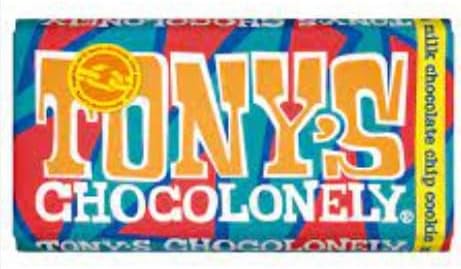 2 x Tony's Chocolonely Milk Chocolate Chip Cookie 180G Delicious Tasty And Twisty Treat Gift Hamper, Christmas,Birthday,Easter Gift