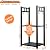 Habit Garden Firewood Rack Indoor, 2-Tier Log Holder with 4 Hooks, Wrought Iron Rack Storing Wood Logs fo Indoor Fireplace, Deocr, Outdoor Patio, Fire Pit, Deck, 16in(L) x 12in(W) x 32in(H)