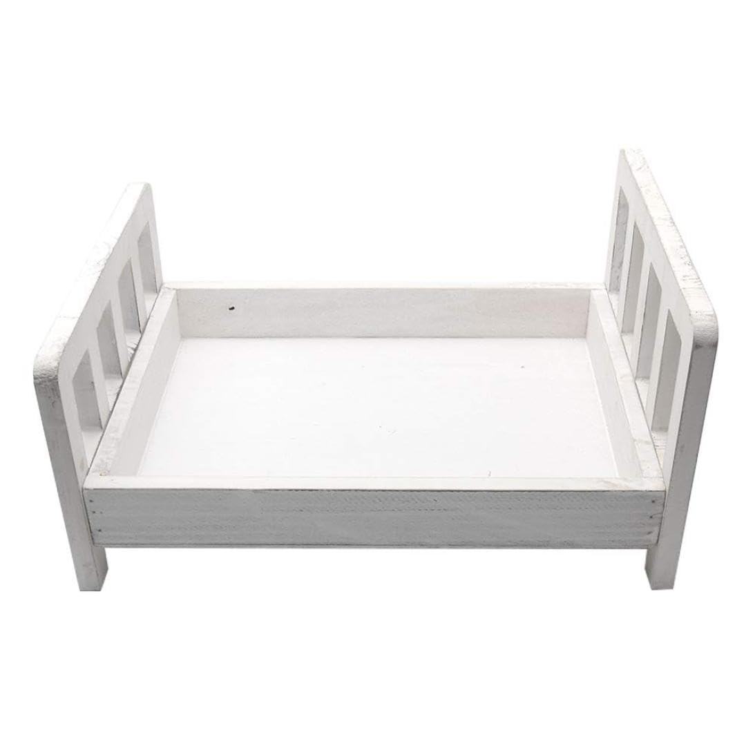 Props de fotografía de recién nacidos, fondo de cama de madera, fondo de fotos de bebé, cama de madera pequeña de bricolaje, cama extraíble, accesorios de accesorios de cuna de estudio, fondo de cama