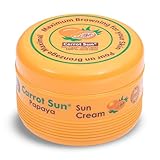 Carrot Sun Tanning Accelerator – 350ml Papaya Tanning Gel – Natural Extract Sun Cream Dark Tanning Lotion for All Skin Types – Tan Lotion with Papaya Oil for Even Beautiful Skin Coloring – SPF0