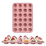Spmart 2-Pack 24-Cup Nonstick Ceramic-Coated Mini Muffin Pan | Durable & Easy Clean Muffin Tins | Perfect for Small Baked Goods & Party Treats (Pink)