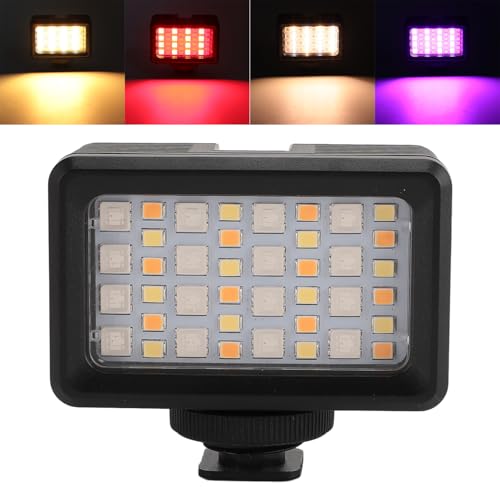 LED Video Light, 40m Water Proof Camera Light for Pictures Video Recording with 2000mAh Battery, 2700K to 5600K Portable RGB Video Light for Live Streaming Photography