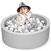 SUNETARY Kids Ball Pit Foam Round Ball Pool for Baby Kids Children Toddler Ball Pits (NOT Included Balls) 35 incher Light Gray