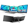 Teamgee Extensor de pantalla para portátil de 14 pulgadas, FHD 1080P IPS triple monitor portátil para portátil de 13 a 17 pulgadas (diagonal), HDMI/USB-A/Tipo-C, Plug & Play, altavoces integrados y
