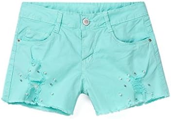 ISPED Girls Jean Shorts for Teen Girls Ripped Girls Shorts Summer Floral Embroided Denim Jean Shorts