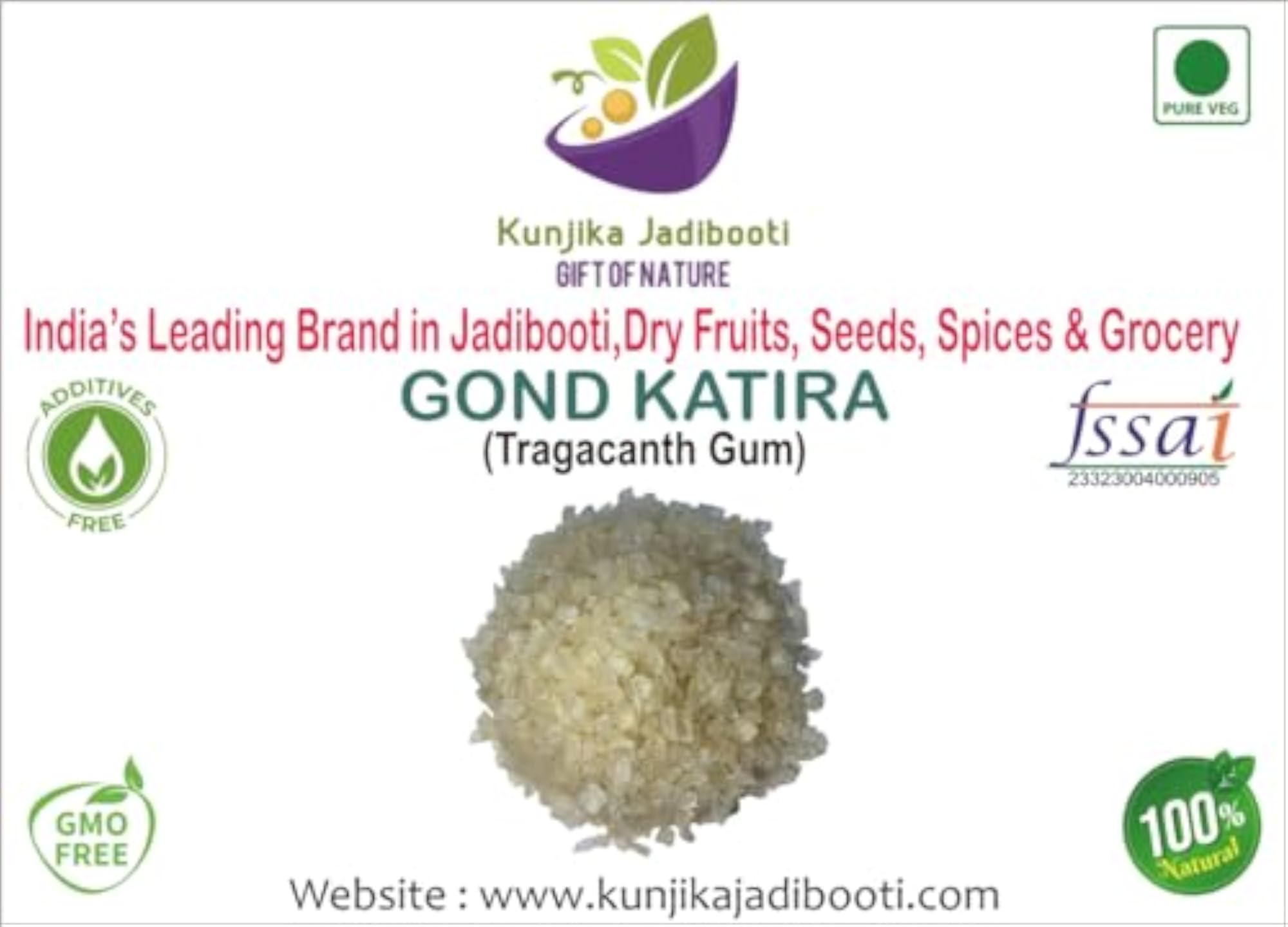 Kunjika Jadibooti Gond Katira Pure Edible Gum