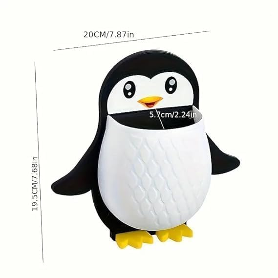 Image of Self-Adhesive Soap Holder for Bathroom | Self Adhesive Soap Stand Without Drill | Soap Stand Holder for Bathroom Kitchen Sink Magic Stickers Wall Mounted Soap Dish Holder. (Penguin)