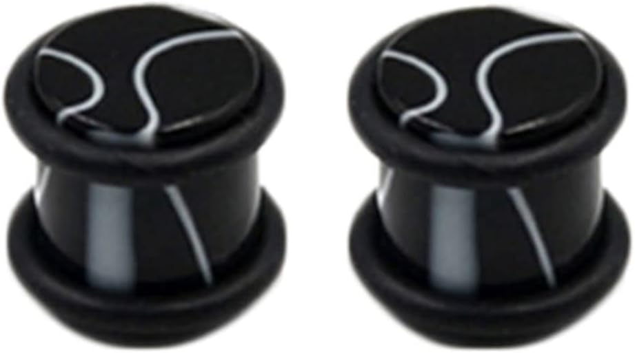 Tunnel Piercing Acier Inoxydable – Écarteur Oreille 1.6mm-9.5mm, 2 Pièces, Style Punk (14G)
